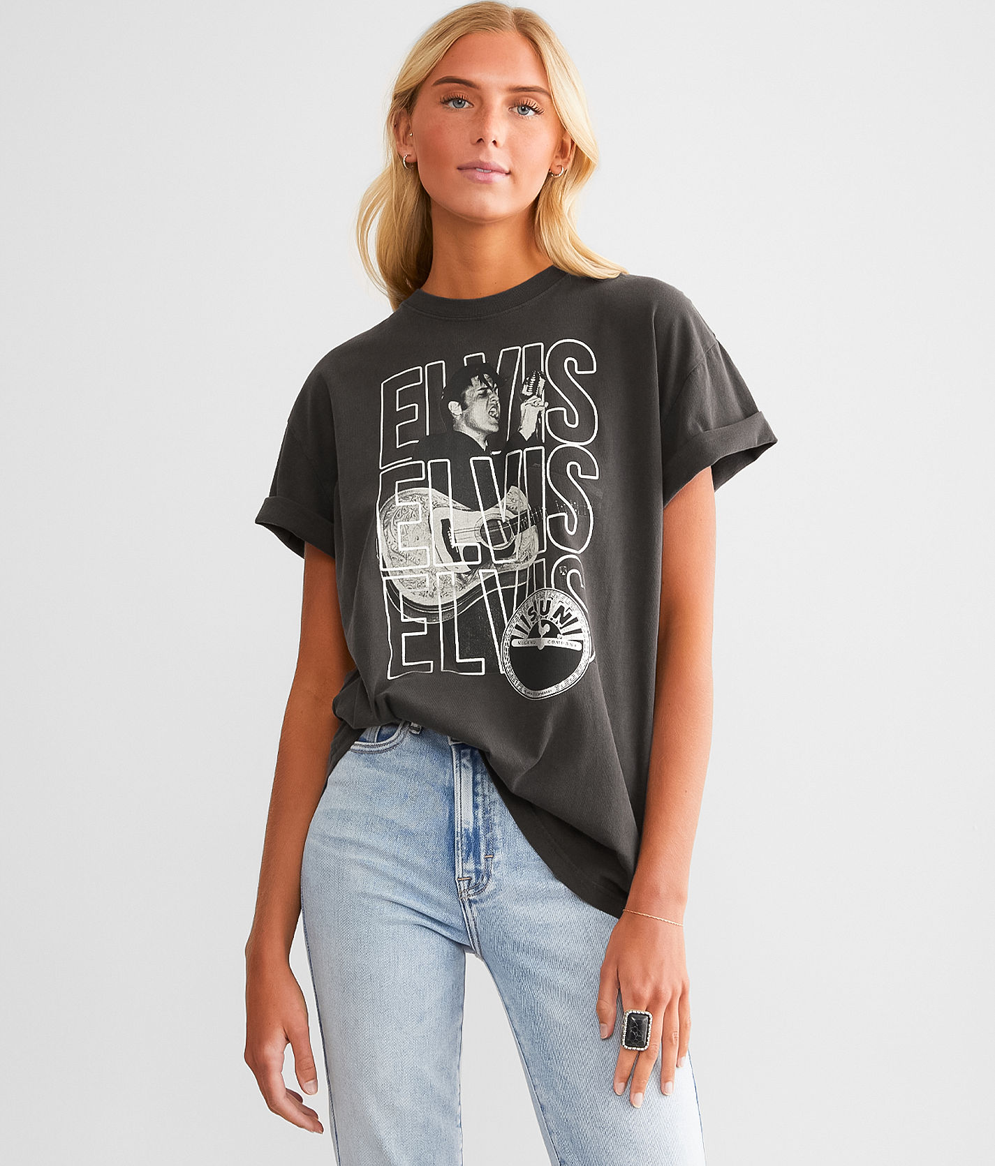 Oversized Printed T-shirt - Black/Kurt Cobain - Ladies