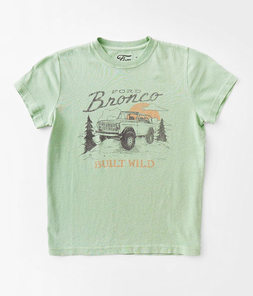 Goodie Two Sleeves Ford Bronco Girls Raglan Tee - Cream - Medium