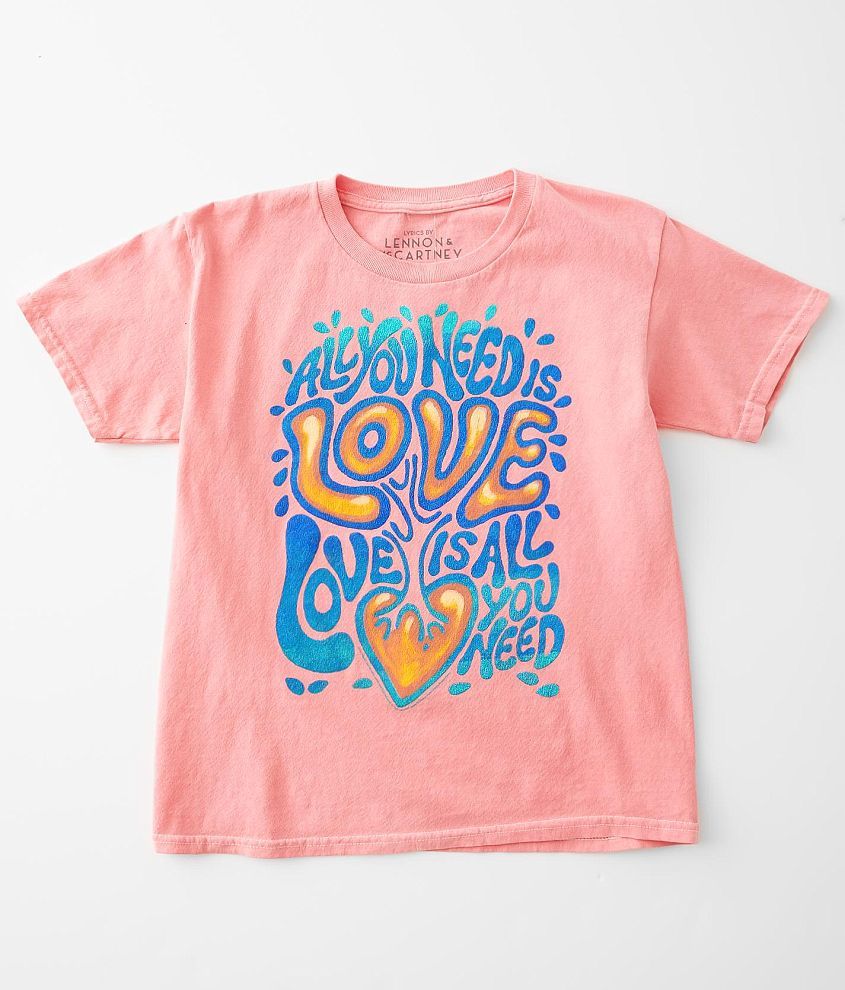 Girls - Goodie Two Sleeves Love Is All You Need T-Shirt front view