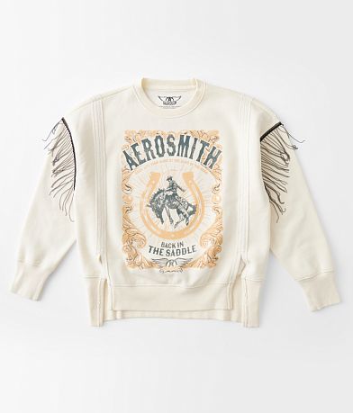 Goodie Two Sleeves Girls - Aerosmith Fringe Band Pullover front view
