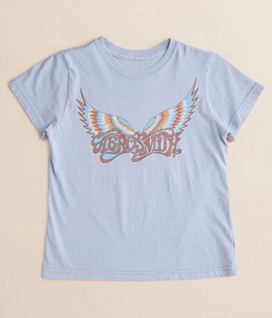 Goodie Two Sleeves Girls - Aerosmith Washed Band T-Shirt front view