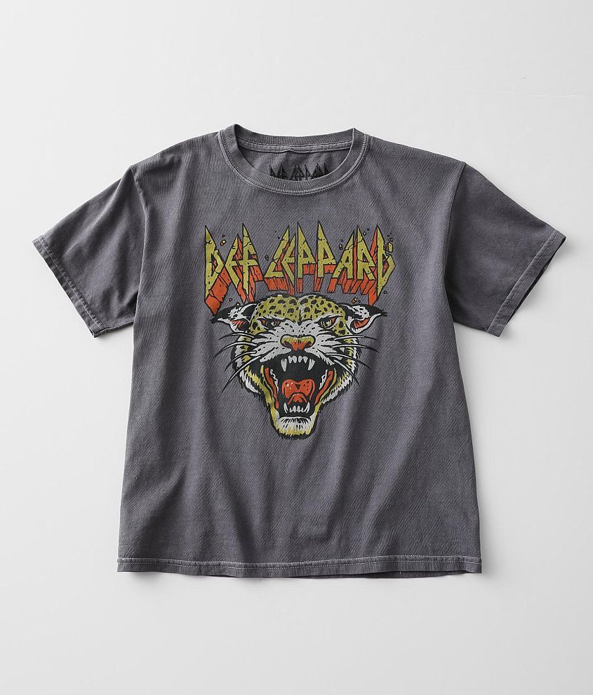 Girls- Goodie Two Sleeves Def Leppard Band T-Shirt front view