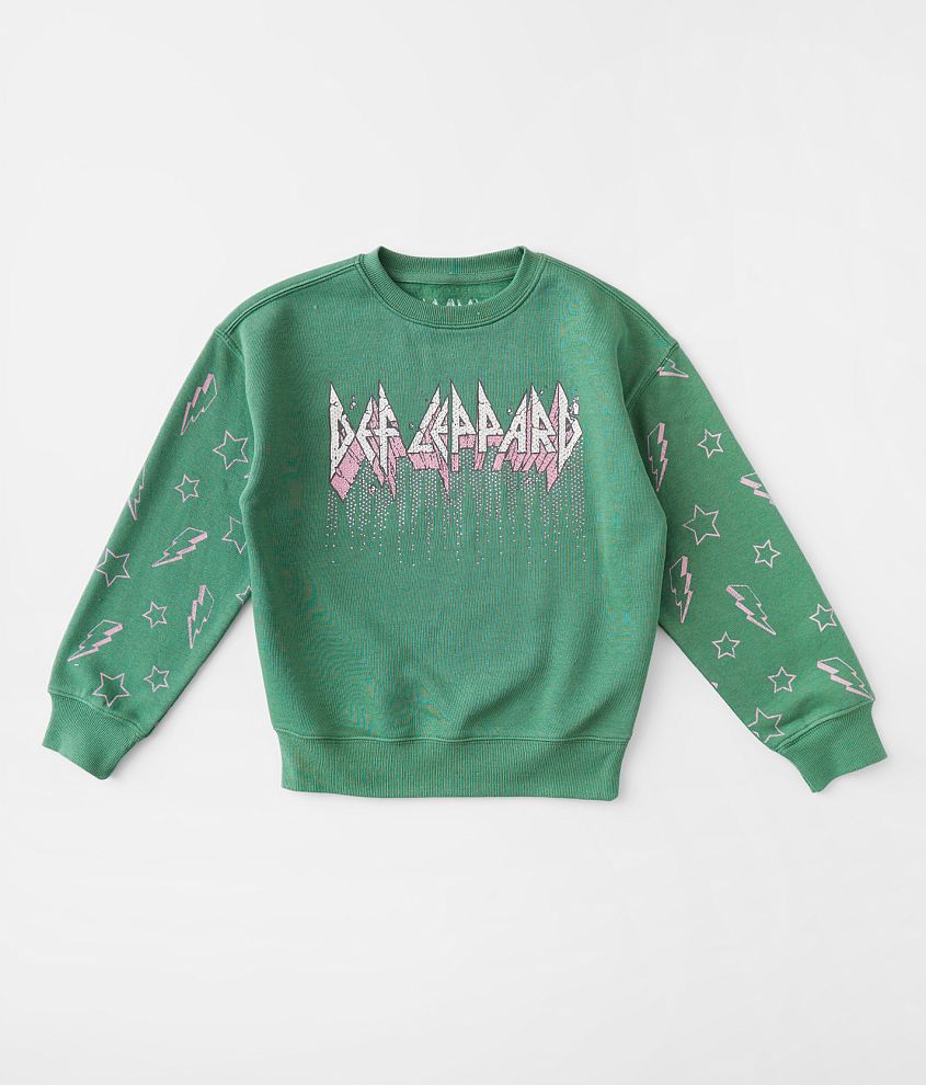 Girls - Goodie Two Sleeves Def Leppard Band Pullover front view