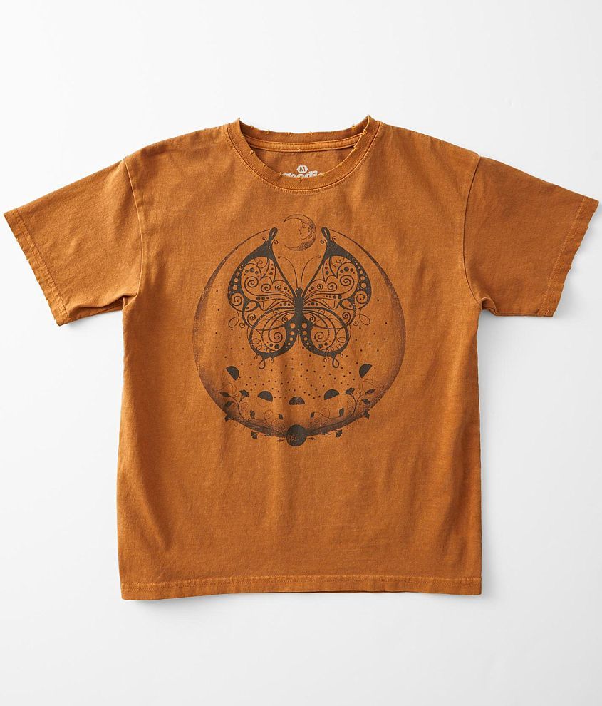 Girls - Goodie Two Sleeves Butterfly Moon T-Shirt front view