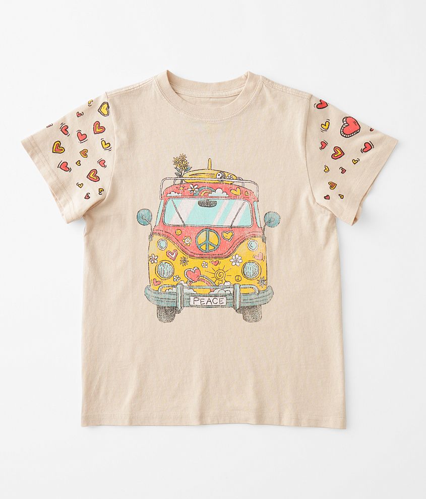 Girls - Goodie Two Sleeves Retro Van T-Shirt front view