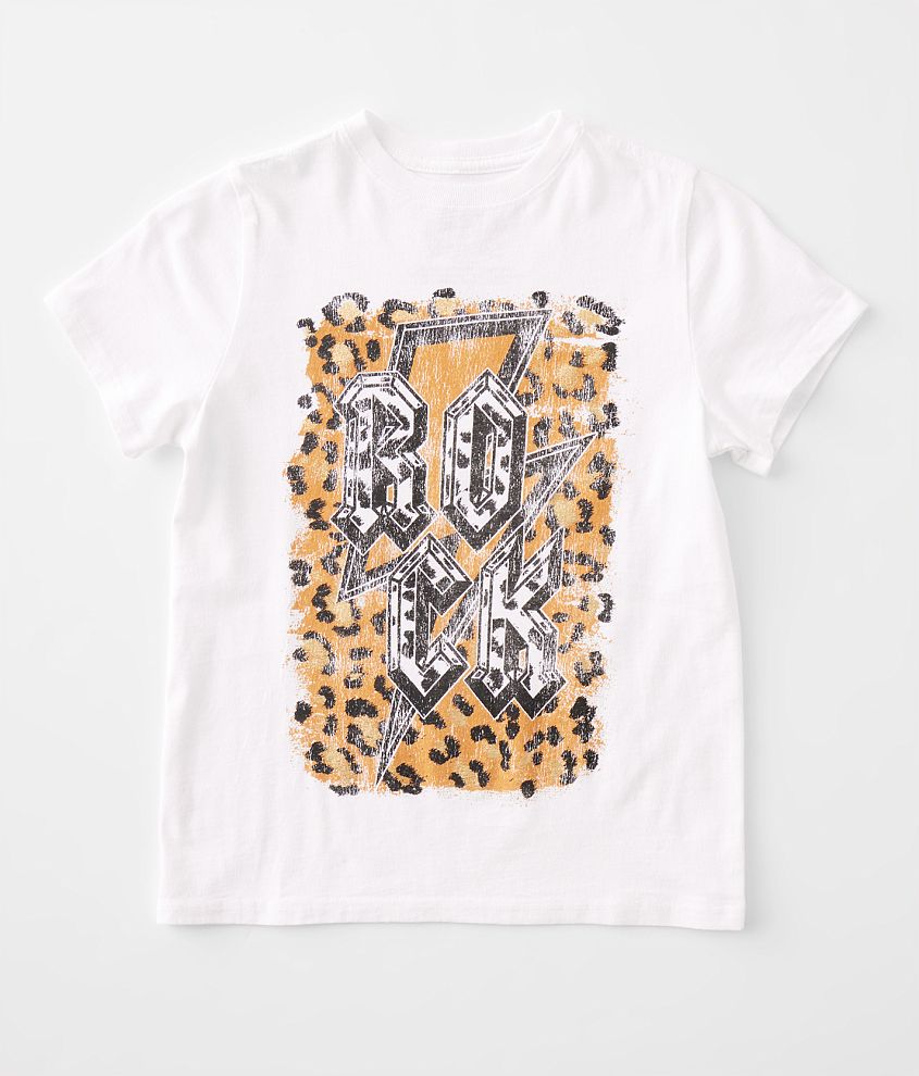 Girls - Goodie Two Sleeves Leopard Rock T-Shirt front view