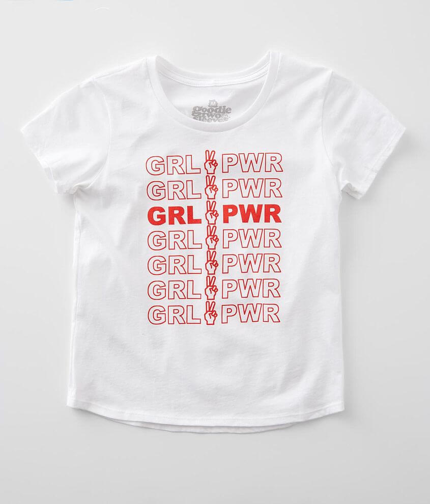 Girls - Goodie Two Sleeves Girl Power T-Shirt front view