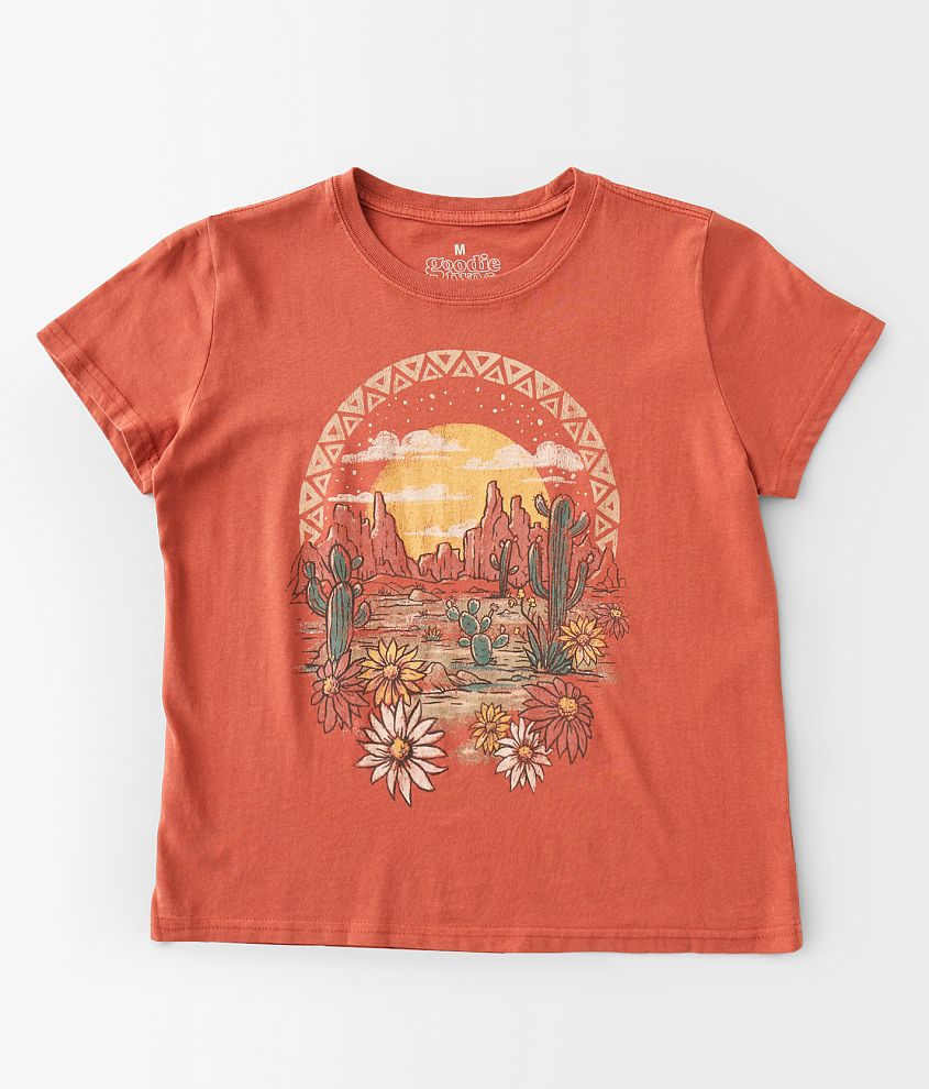 Girls - Goodie Two Sleeves Desert Scene T-Shirt front view