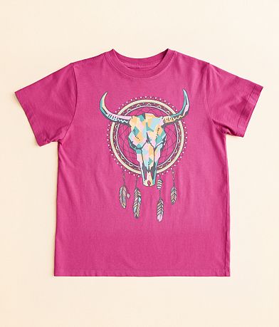 Goodie Two Sleeves Girls - Dreamcatcher Steer T-Shirt front view
