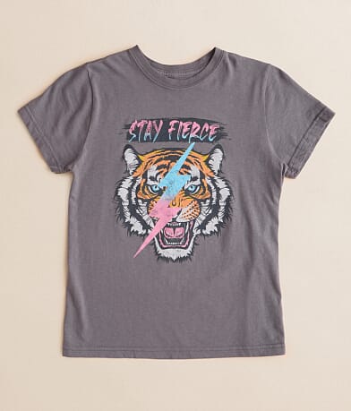 Goodie Two Sleeves Girls - Stay Fierce Oversized T-Shirt front view