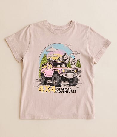 Goodie Two Sleeves Girls - 4X4 Sky T-Shirt front view