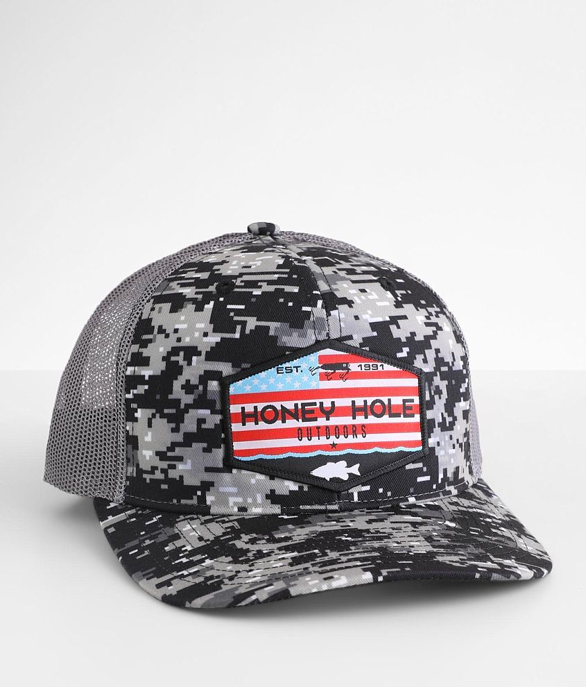 Honey Hole&#174; USA Hex Trucker Hat front view