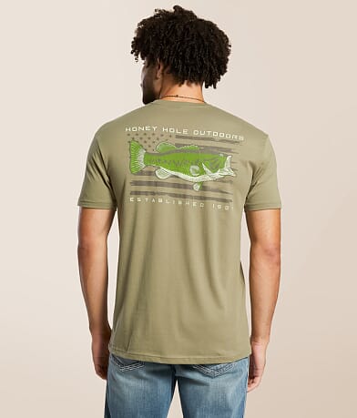 Honey Hole® Bass Flag T-Shirt front view