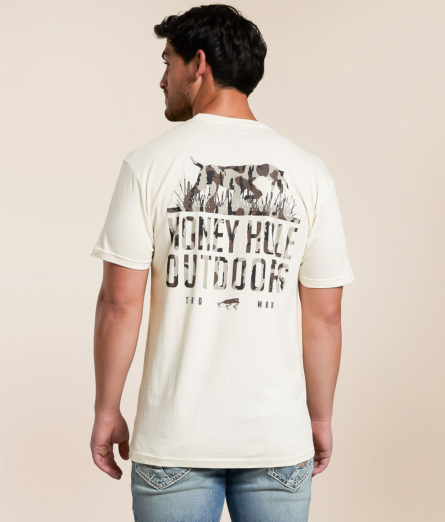 Honey Hole® Camo Dog T-Shirt - Men's Graphic T-Shirts in Natural