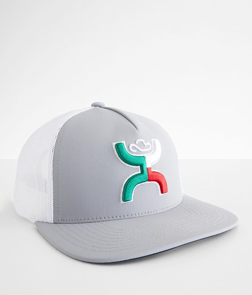 Hooey Boquillas Trucker Hat Women's Hats in Grey White Buckle