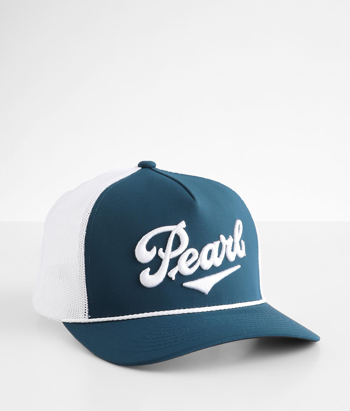 Pearl XXX Logo Curved Bill Adjustable Trucker Hat Green & White - View #3
