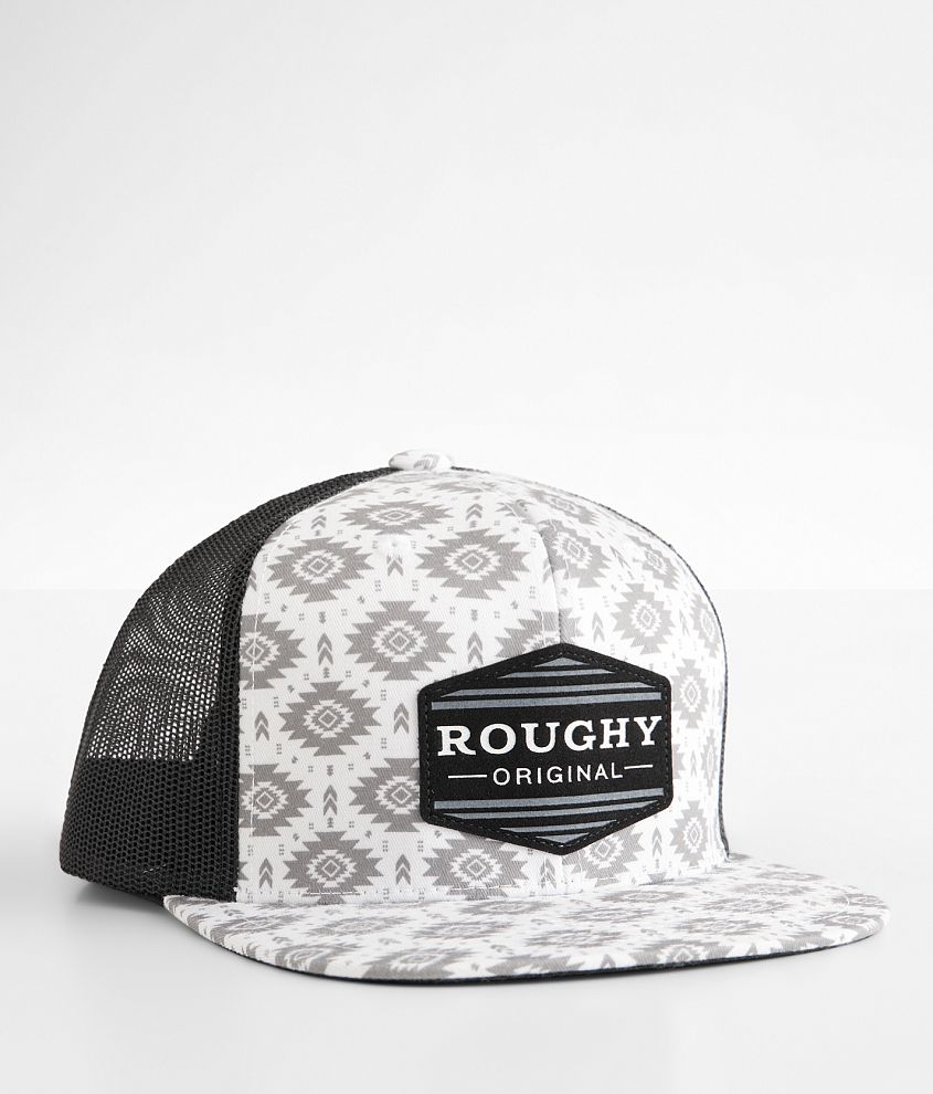 Hooey Roughy Trucker Hat Men's Hats in White Black Buckle