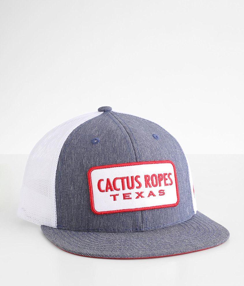 Hooey Cactus Ropes Trucker Hat Men's Hats in Blue White Buckle