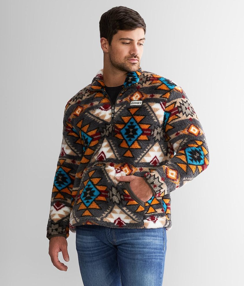 Hooey Quarter Zip Fleece Pullover - Men's Sweatshirts in Brown Aztec ...