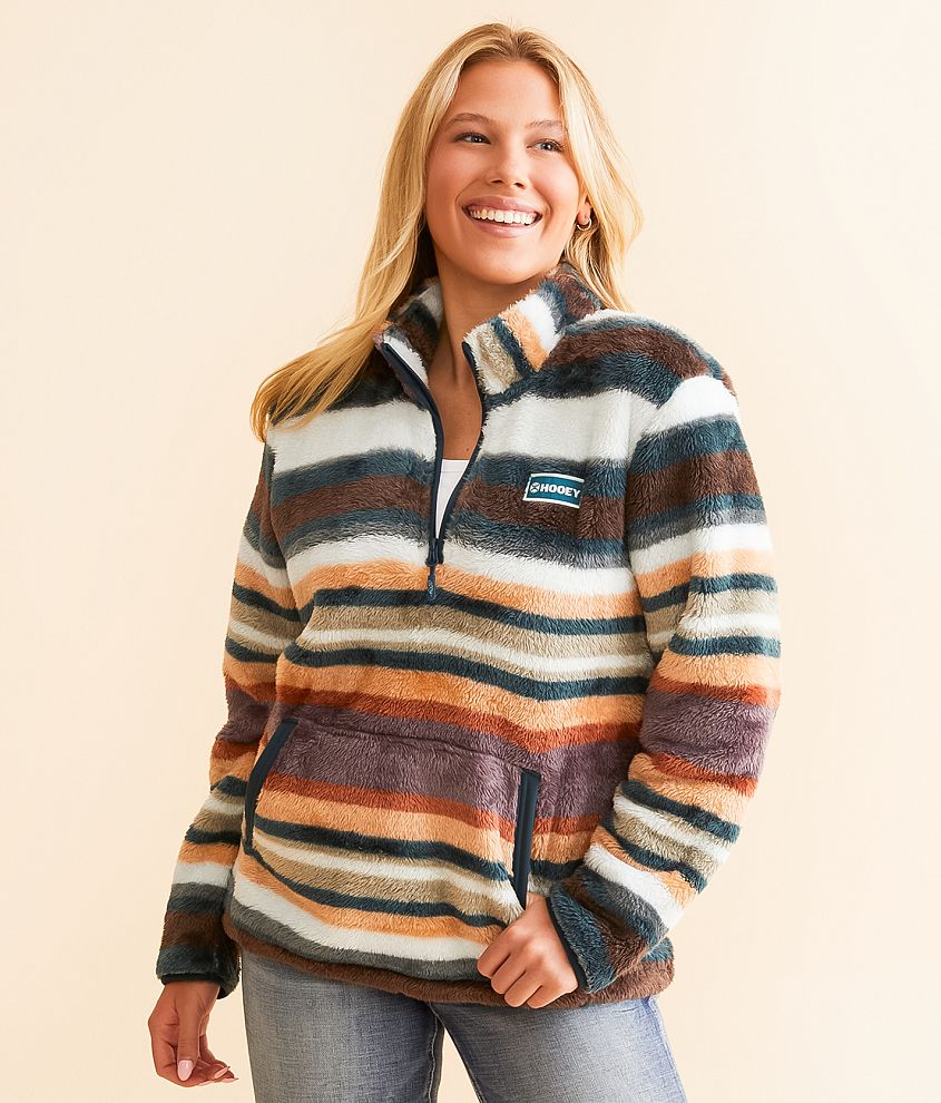 Hooey Striped Fleece Pullover front view