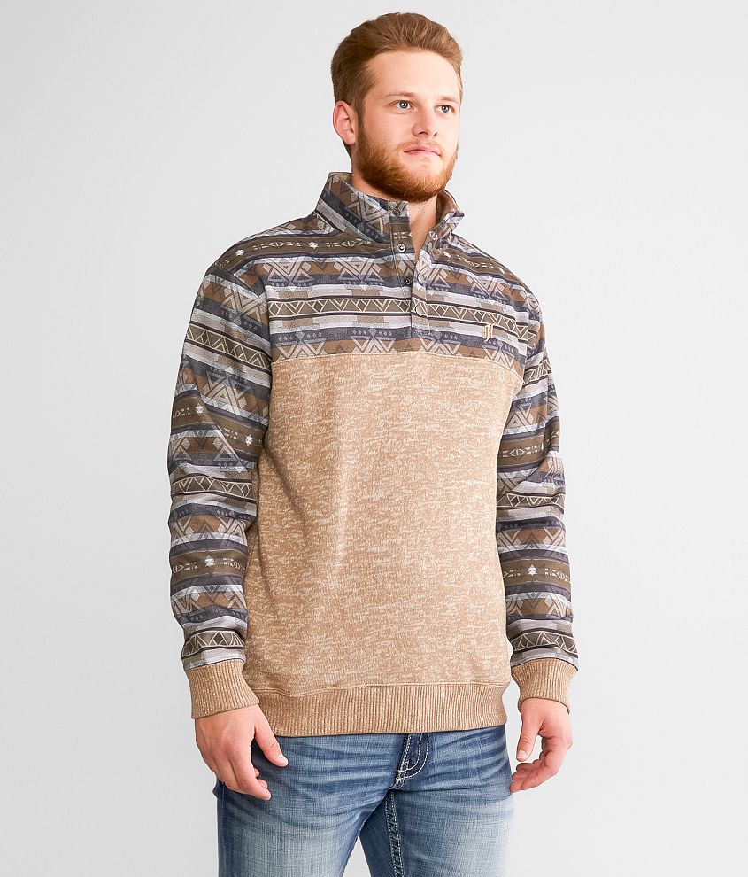 Hooey Stevie Quarter Snap Pullover - Men's Sweatshirts in Aztec