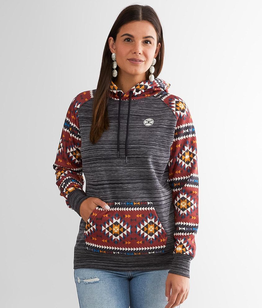 Women Western Aztec Geometric Hoodie Ethnic Graphic Pullover Sweater Long