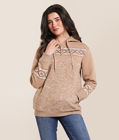 Hooey Jimmy Hooded Henley Sweatshirt front view