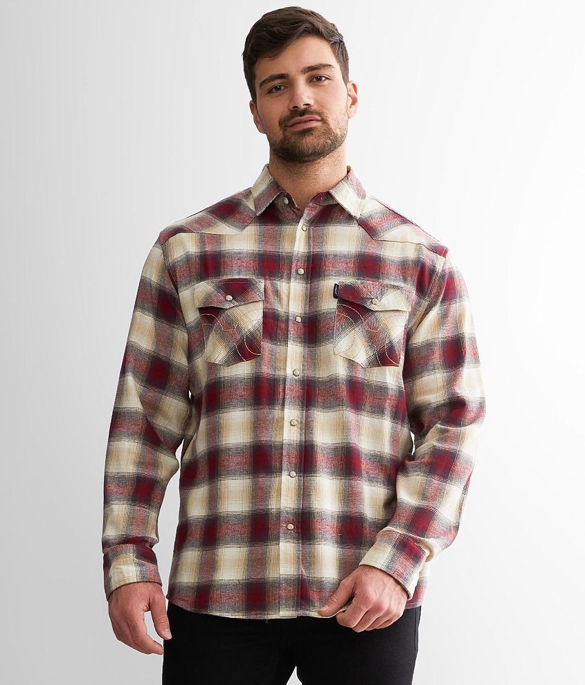 Hooey Embroidered Stretch Flannel Shirt front view