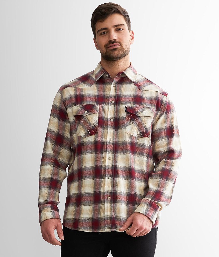 Hooey Embroidered Stretch Flannel Shirt - Men's Shirts in Cream Red ...