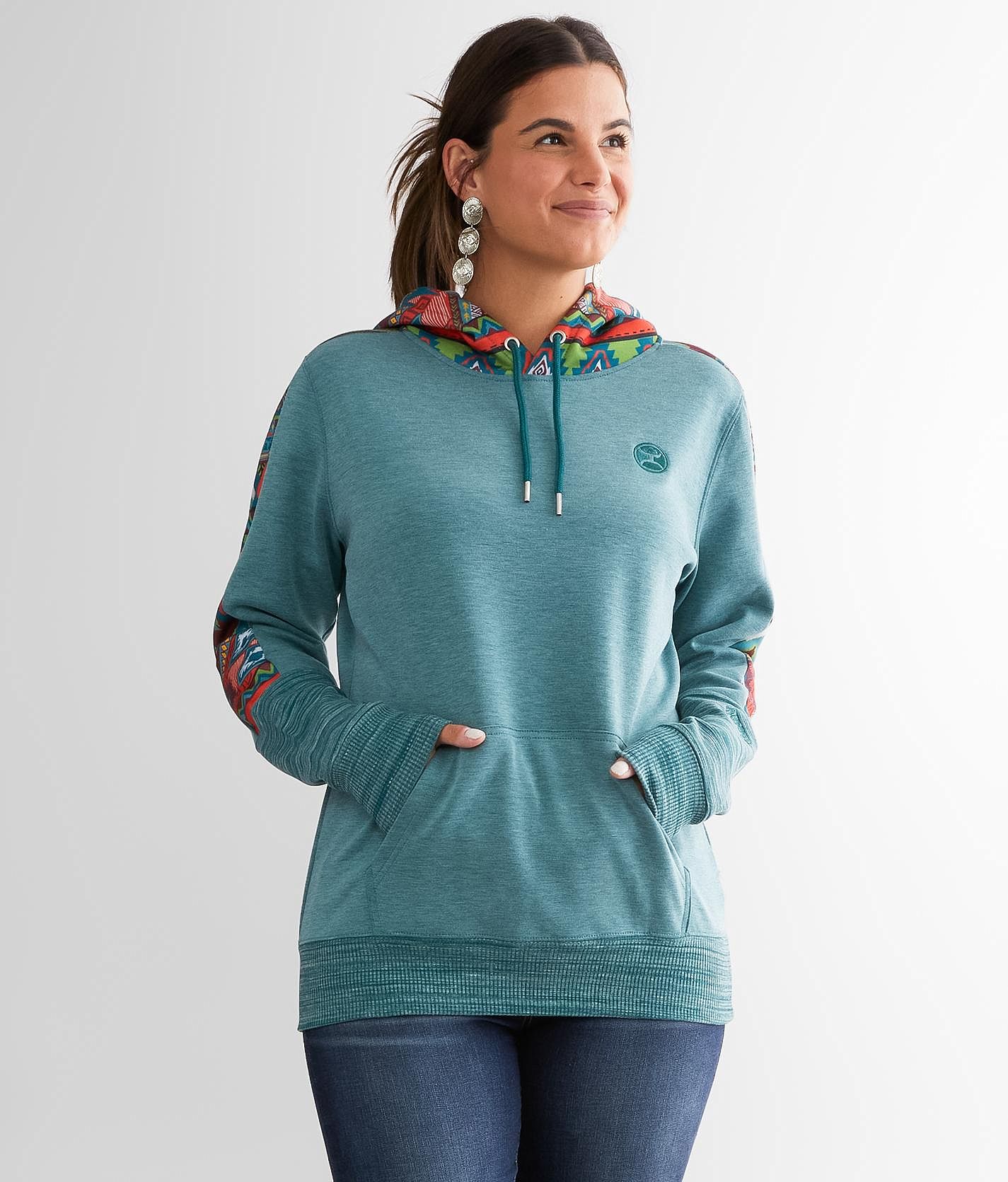 Hooey Canyon Hoodie - Women's Sweatshirts in Teal | Buckle