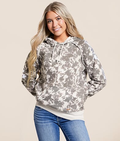 Hooey Fishtail Cow Print Hooded Sweatshirt front view