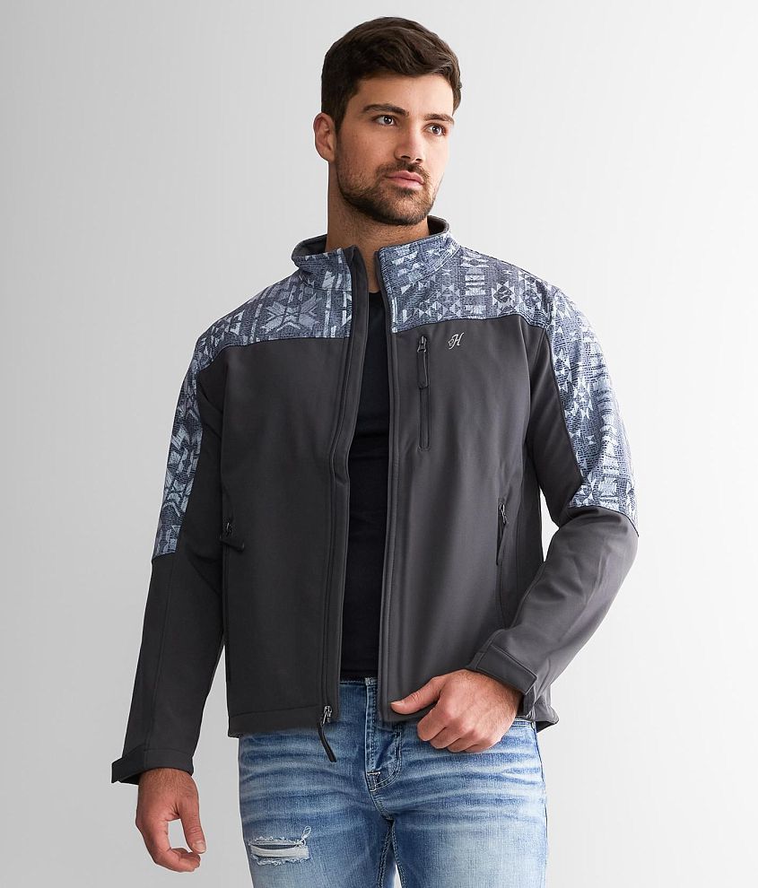 Hooey Aztec Softshell Jacket - Men's Coats/Jackets in Charcoal