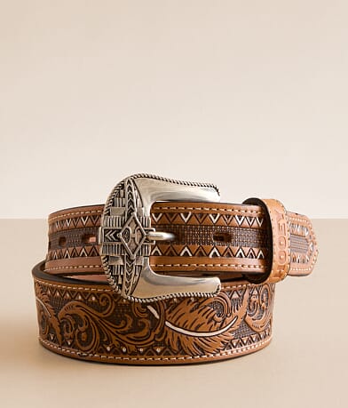 Hooey War Paint Leather Belt front view