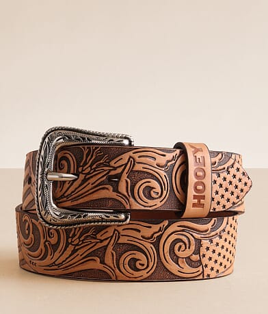 Hooey Liberty Roper Leather Belt front view