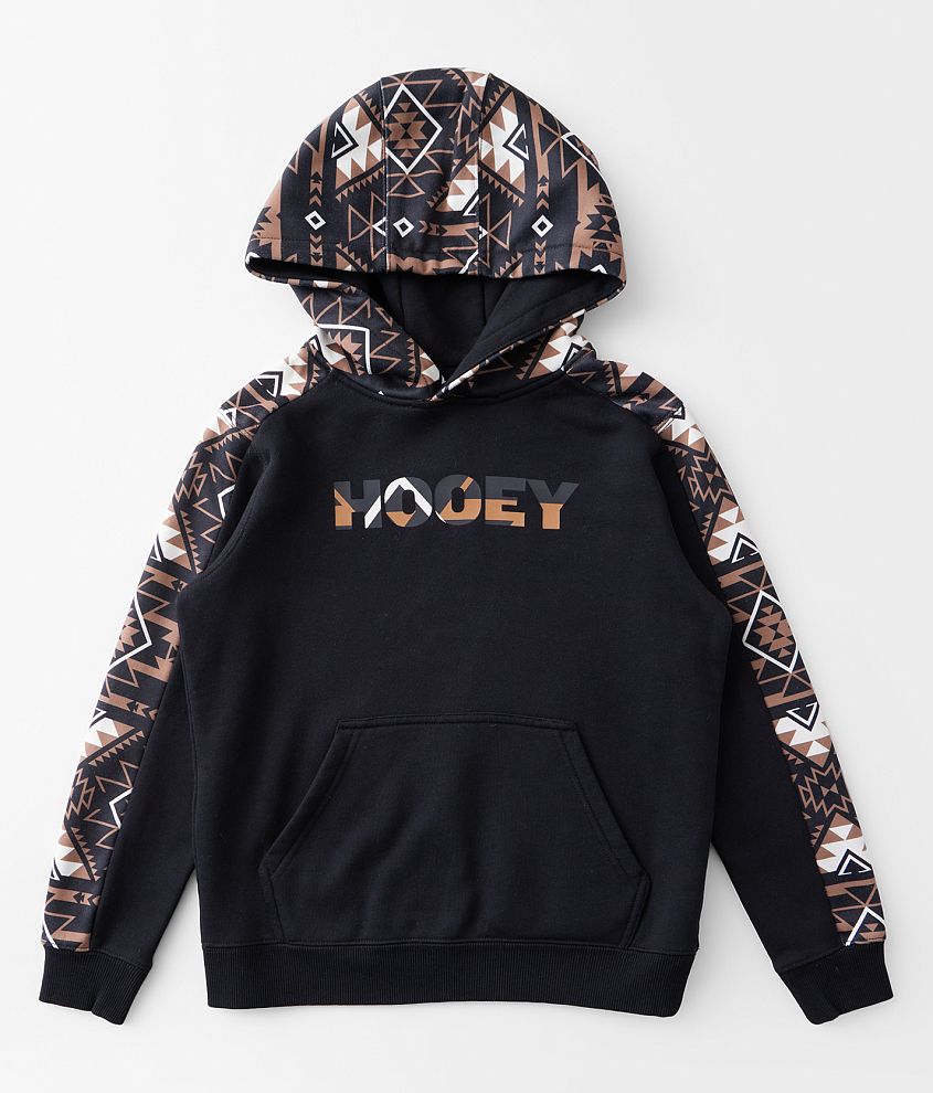 Hooey Hoodie Boys Lock Up Black Aztec Hoodie Sweatshirt - HH1232BKAZ-Y