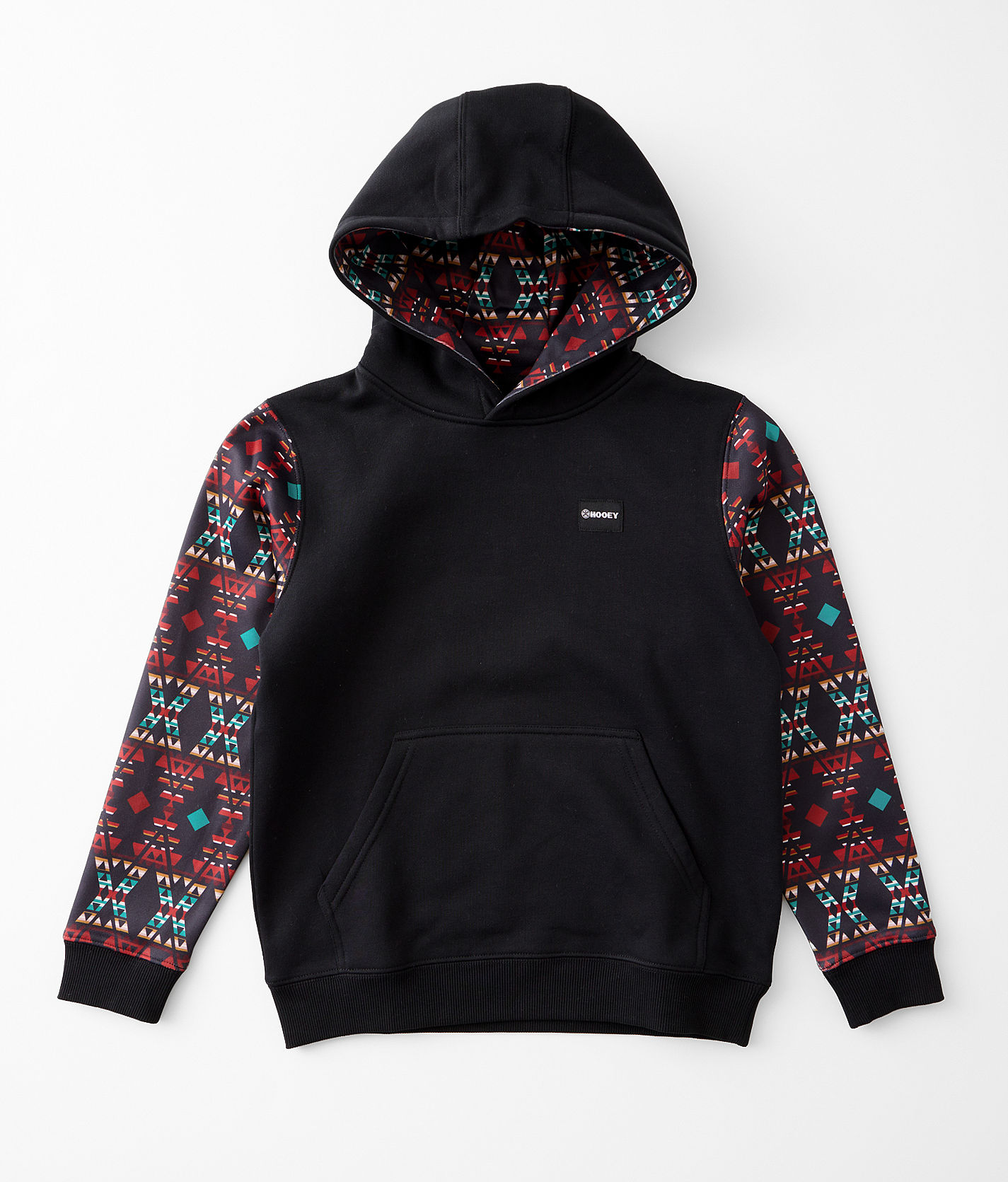 Hooey Summit Hooded Sweatshirt Boy s Sweatshirts in Black Aztec