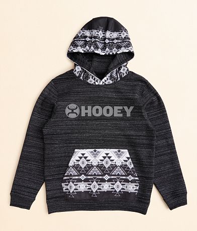 Boys Hooey Lock Up Hoodie Boy s Sweatshirts in Black Aztec Buckle