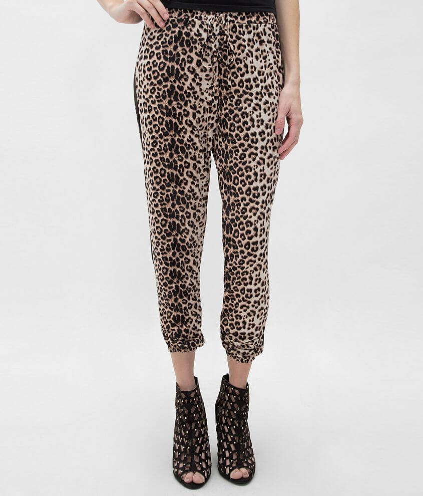 Black Bead Leopard Pant front view