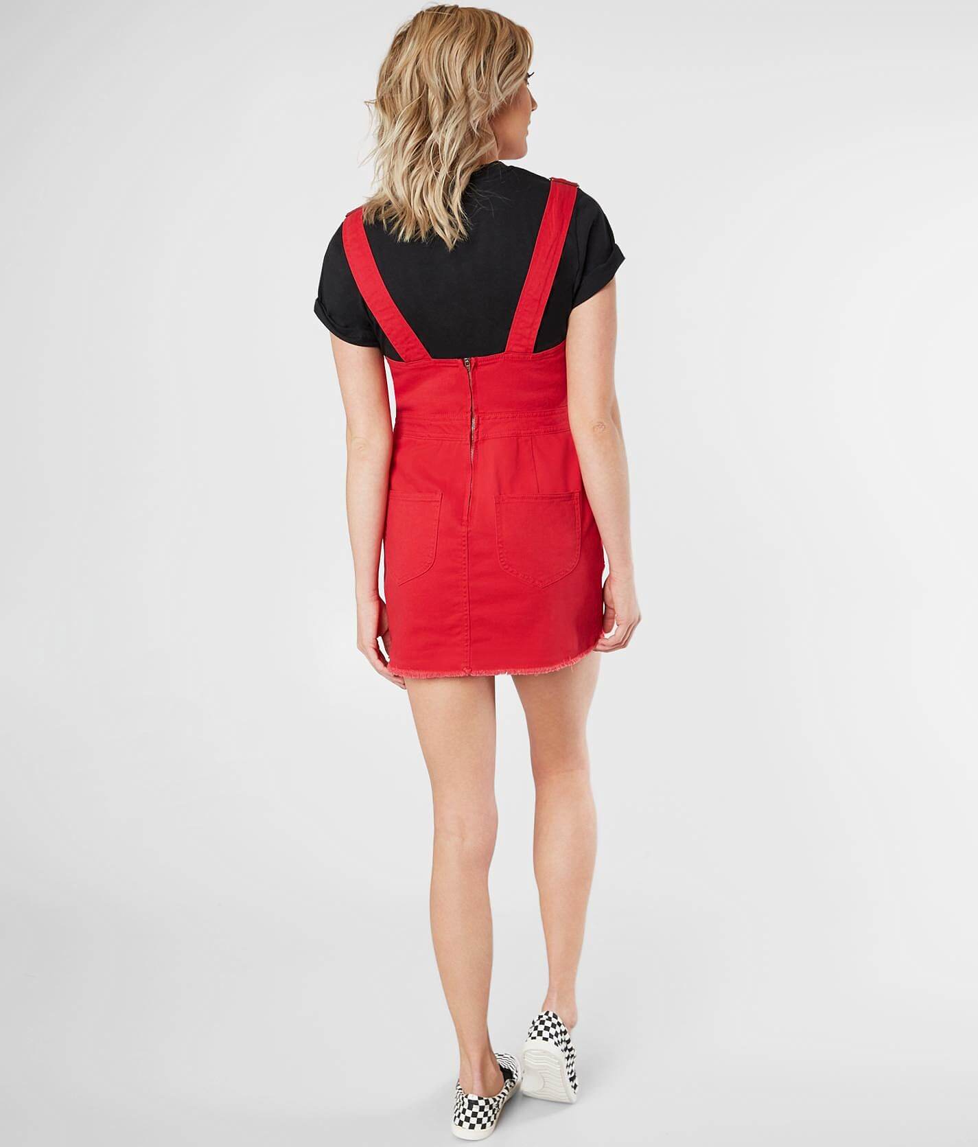 dickies red overall dress