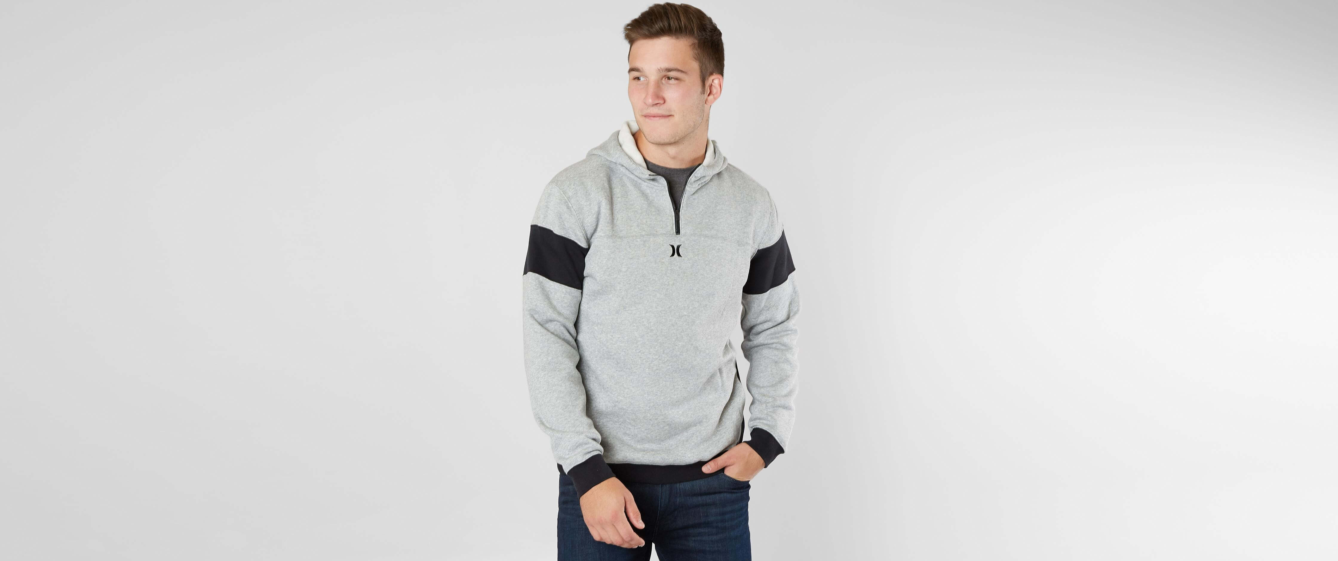 quarter zip hooded sweatshirt