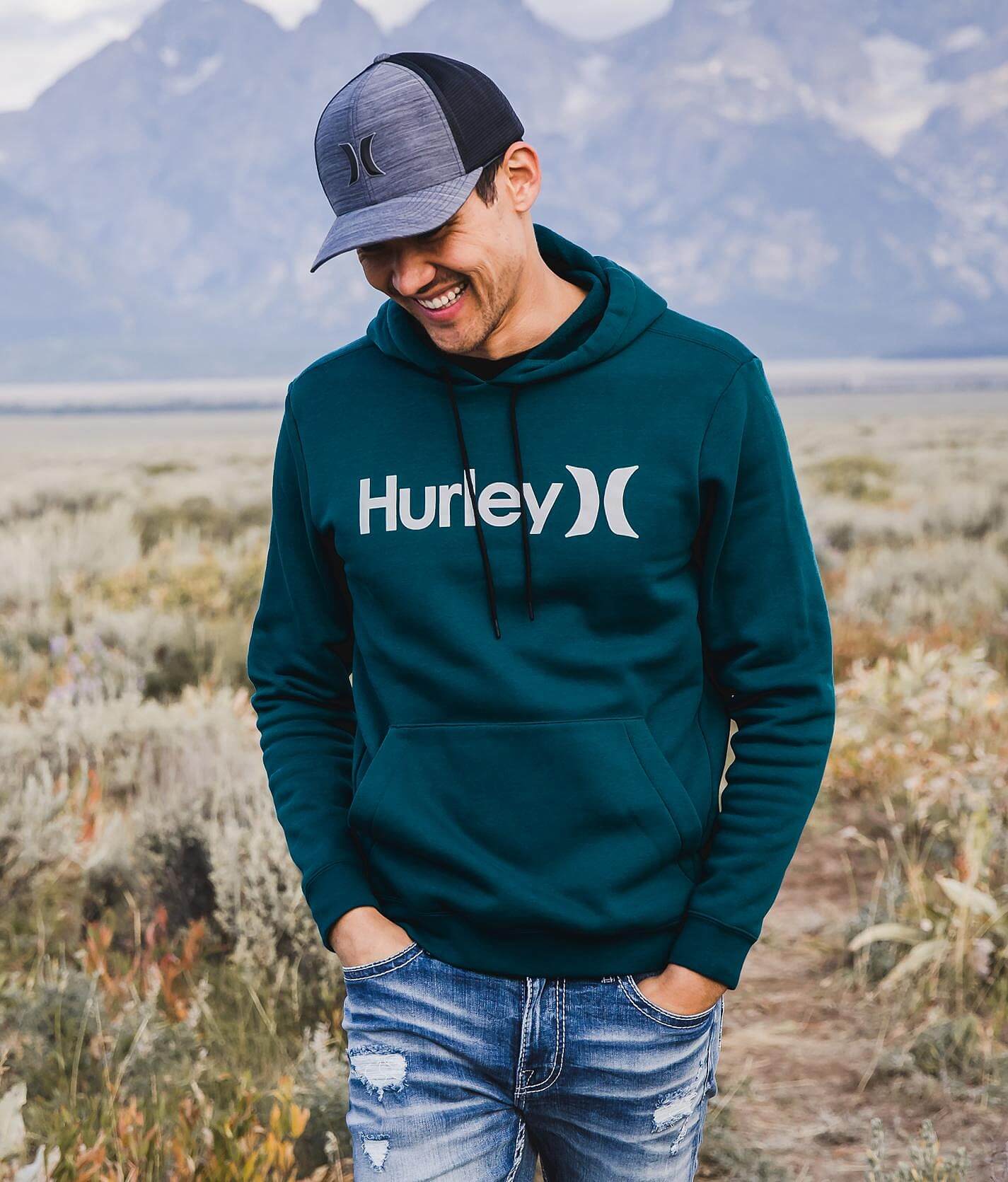 hurley surf check hoodie