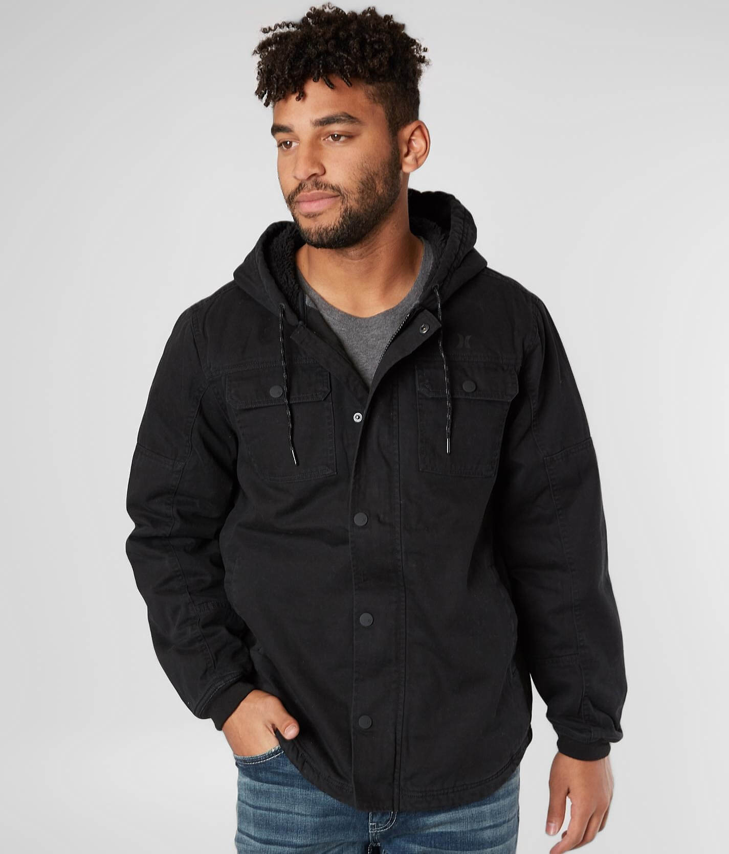 hurley men's outdoor hooded jacket