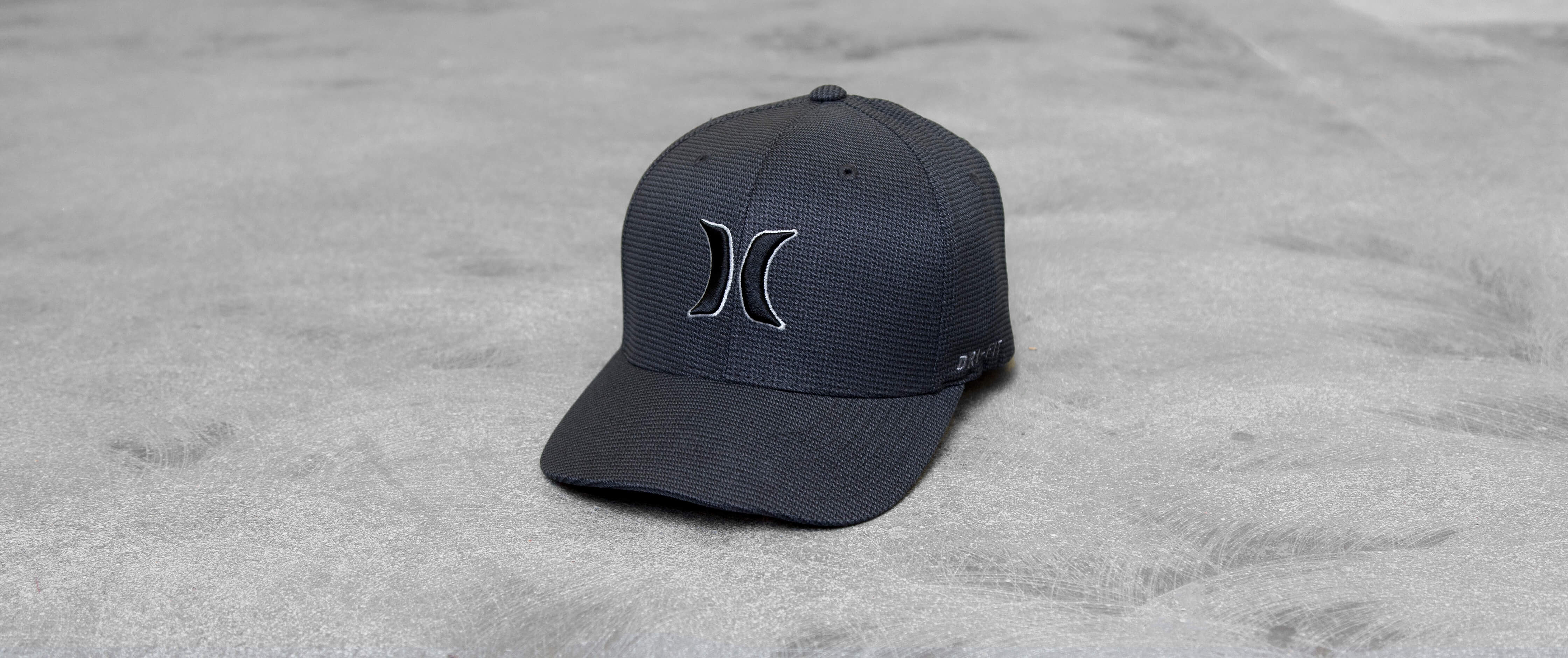 Hurley Halyard DriFIT Stretch Hat Men's Hats in Black Buckle