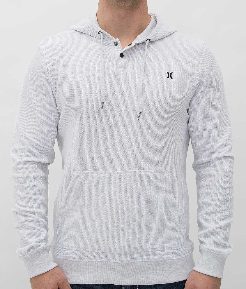 Hurley Long Shot Thermal Henley Hoodie front view