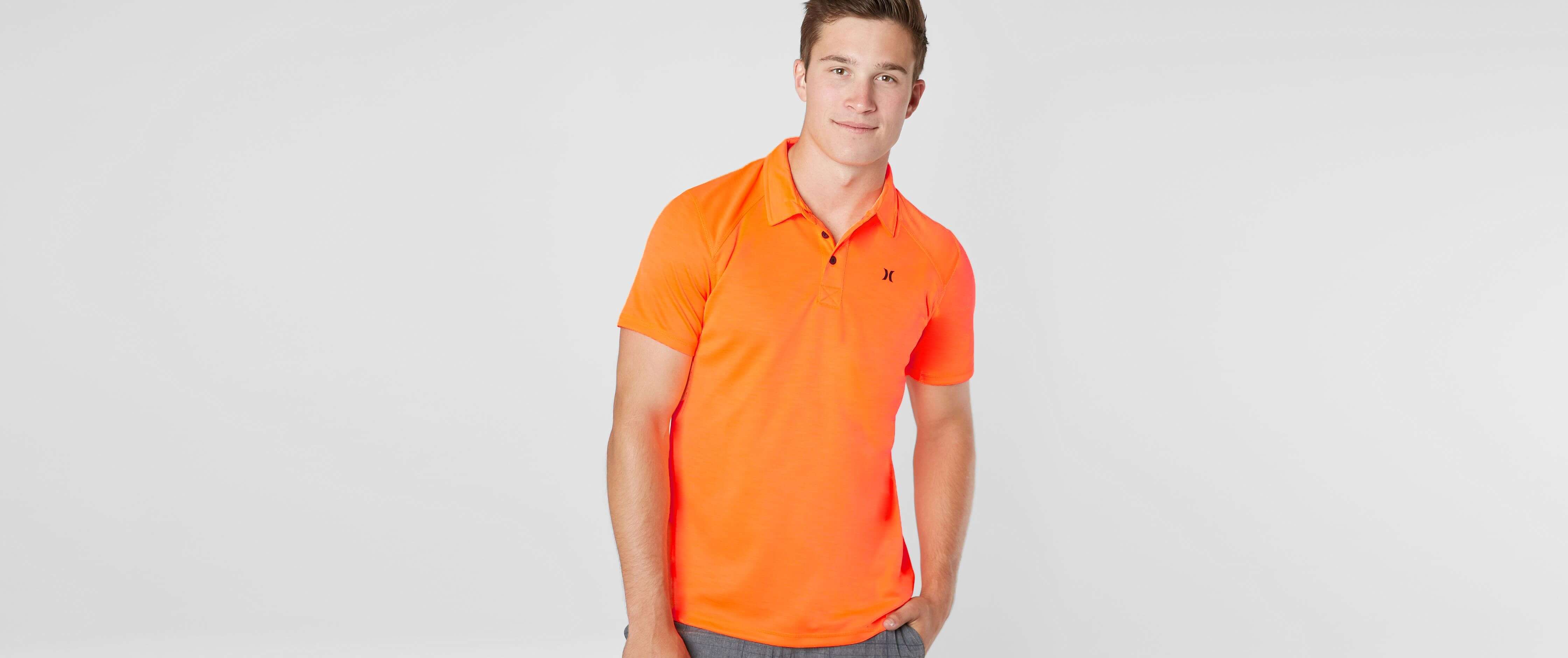 orange dri fit polo