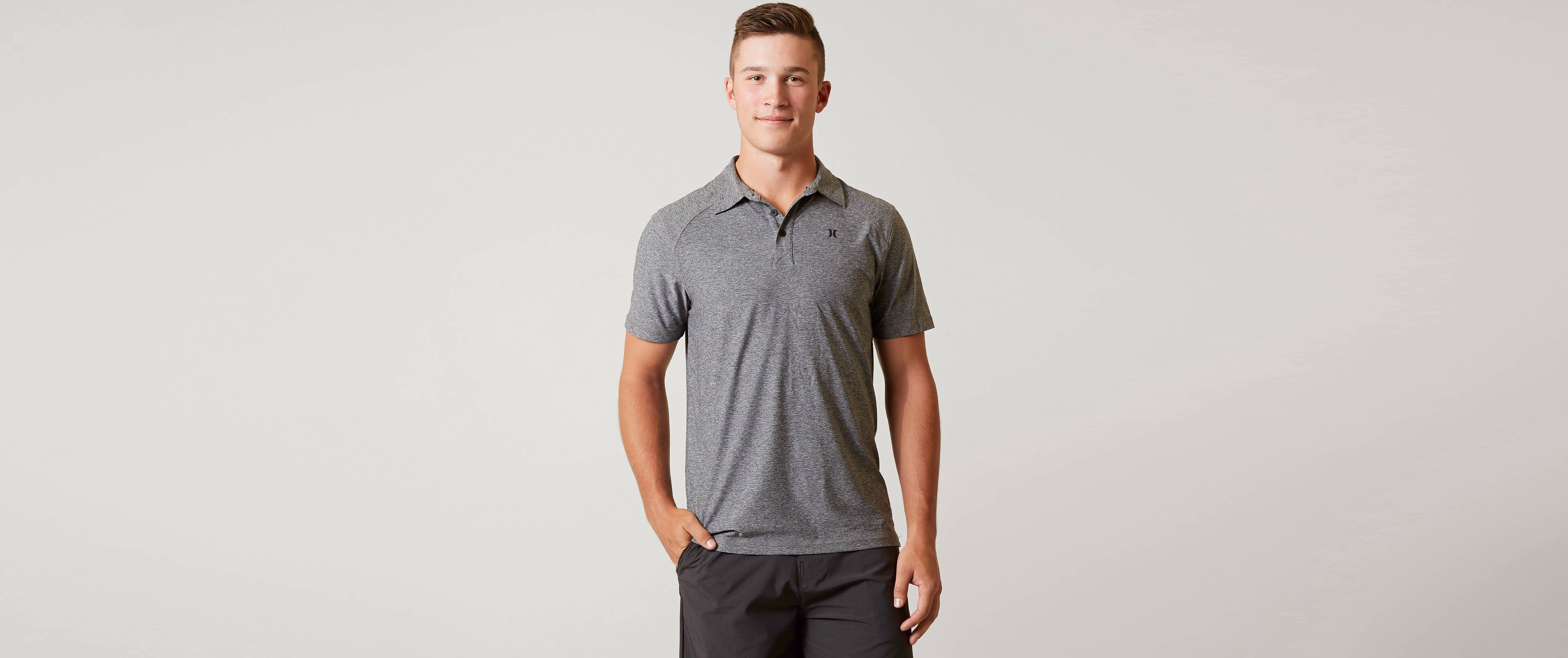 grey dri fit polo