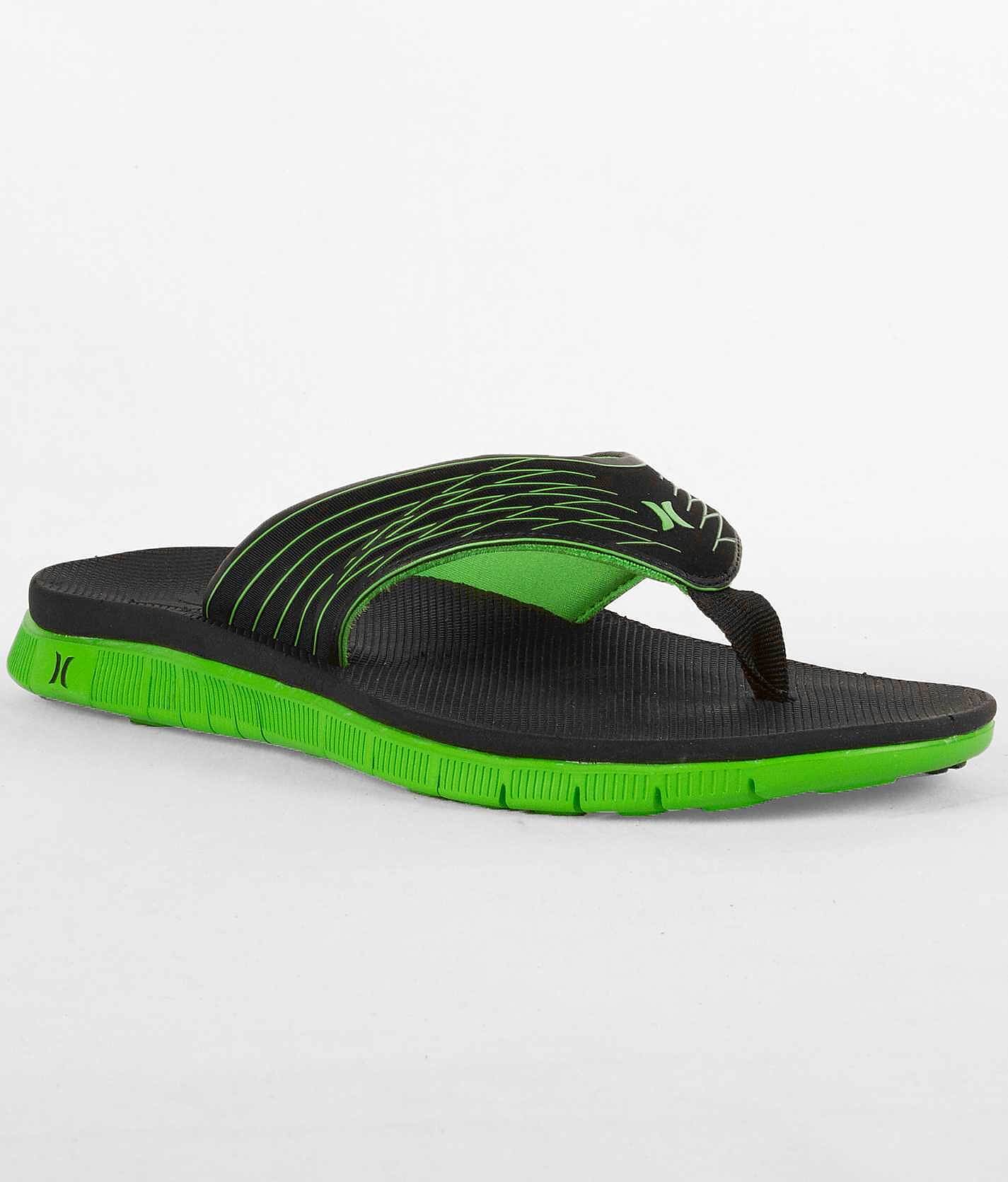 green flip flops mens