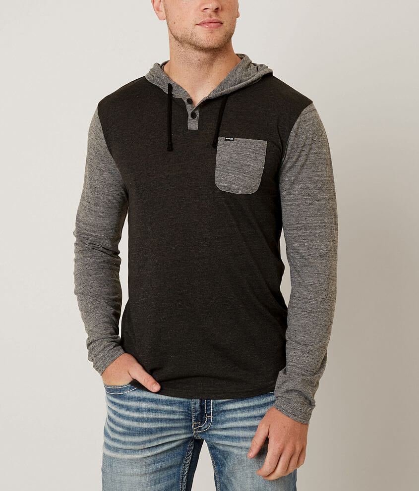 Hurley Route Henley Hoodie front view