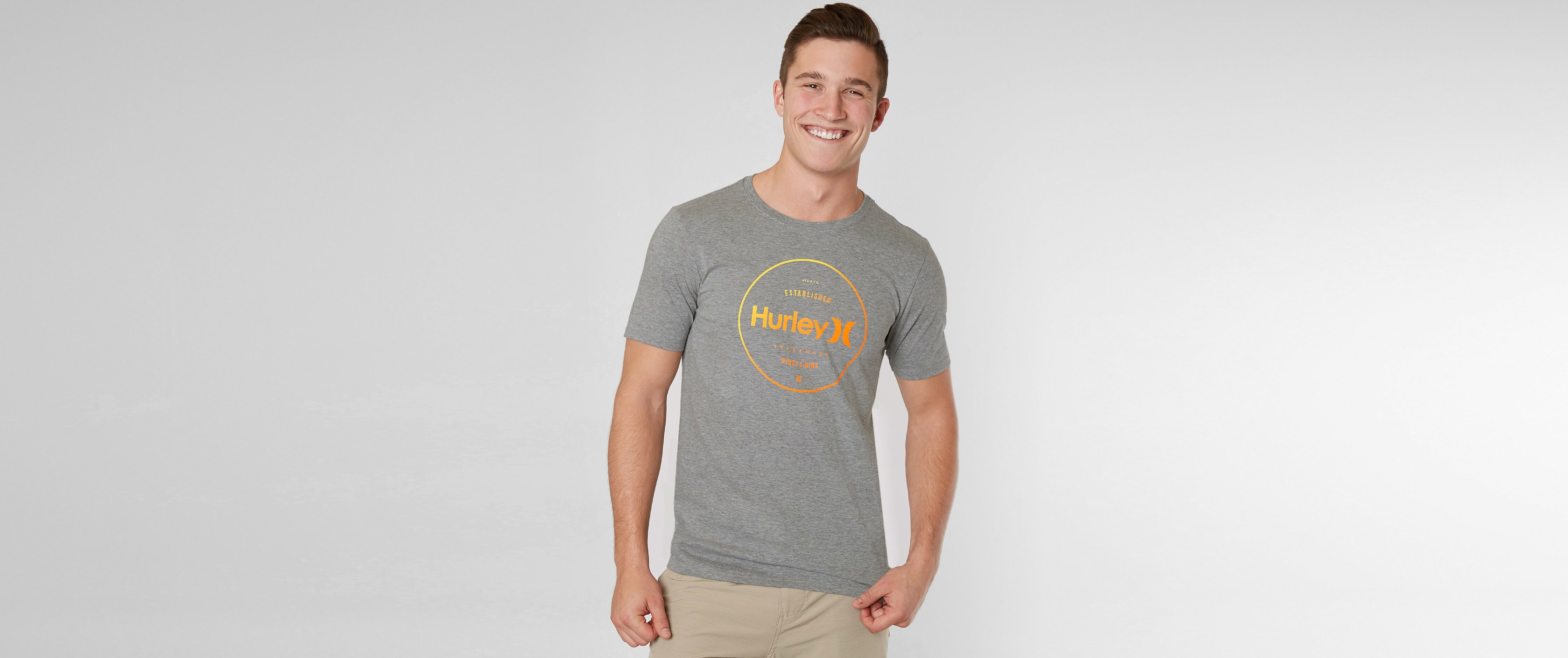 Hurley Circle Locked T-Shirt - Men's T-Shirts in Charcoal