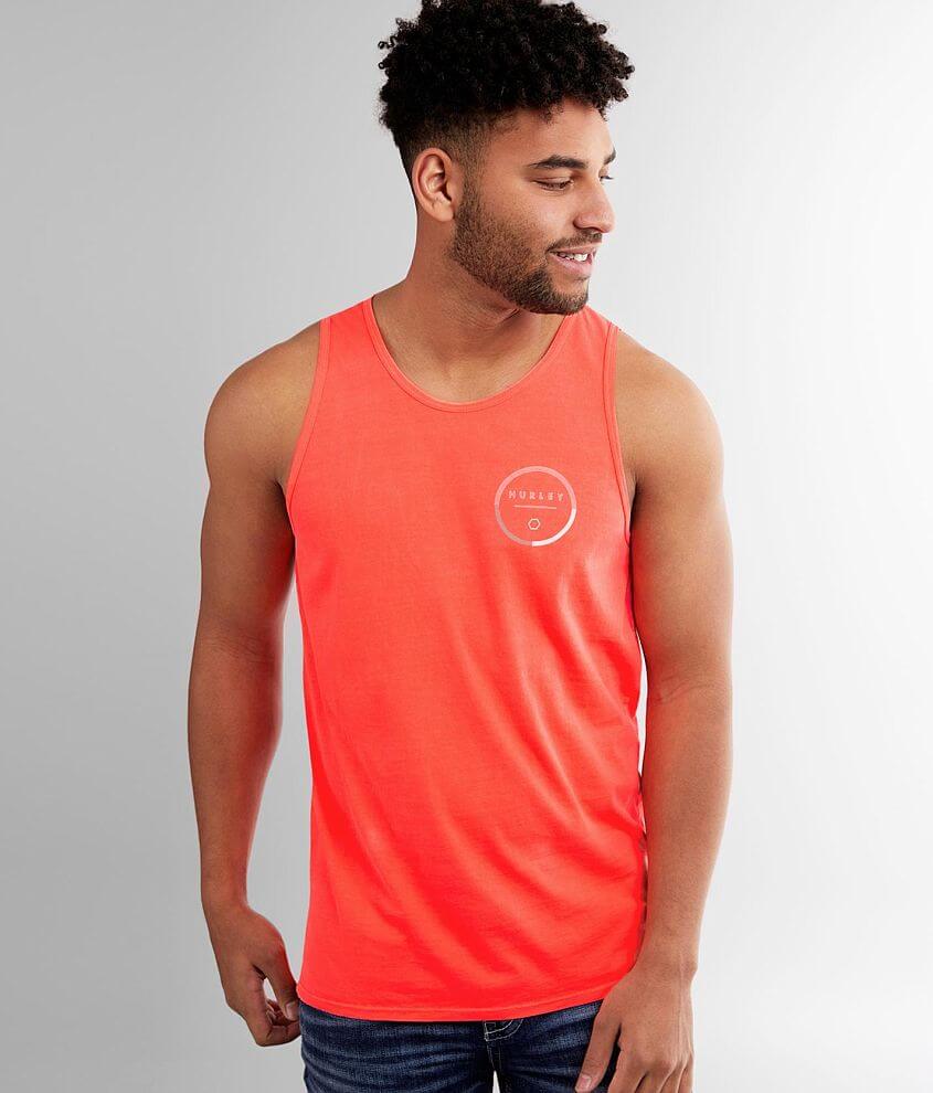 Hurley Split The Lane Tank Top Men's Tank Tops in Orange Buckle